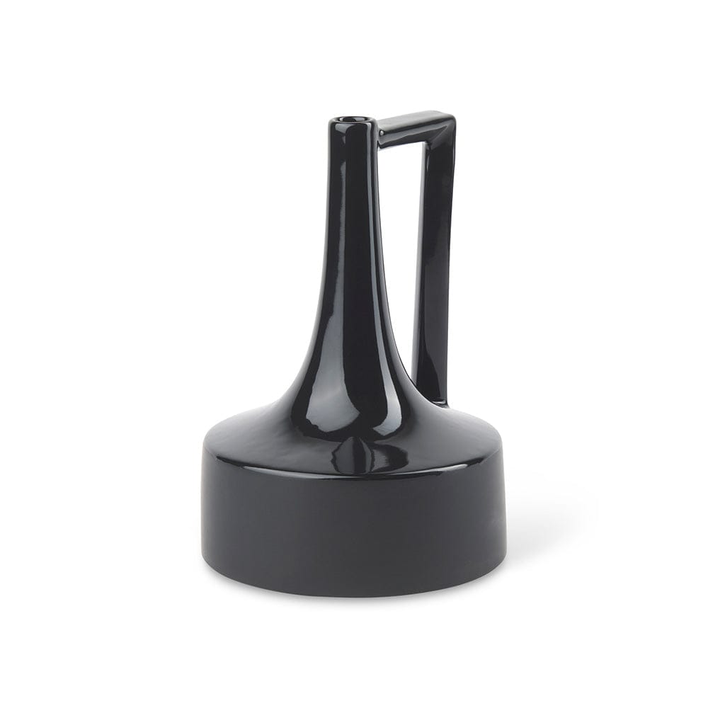 Mercana - Burton 11.6H Medium Glossy and Matte Black Ceramic Jug Vase - 69980 view 1