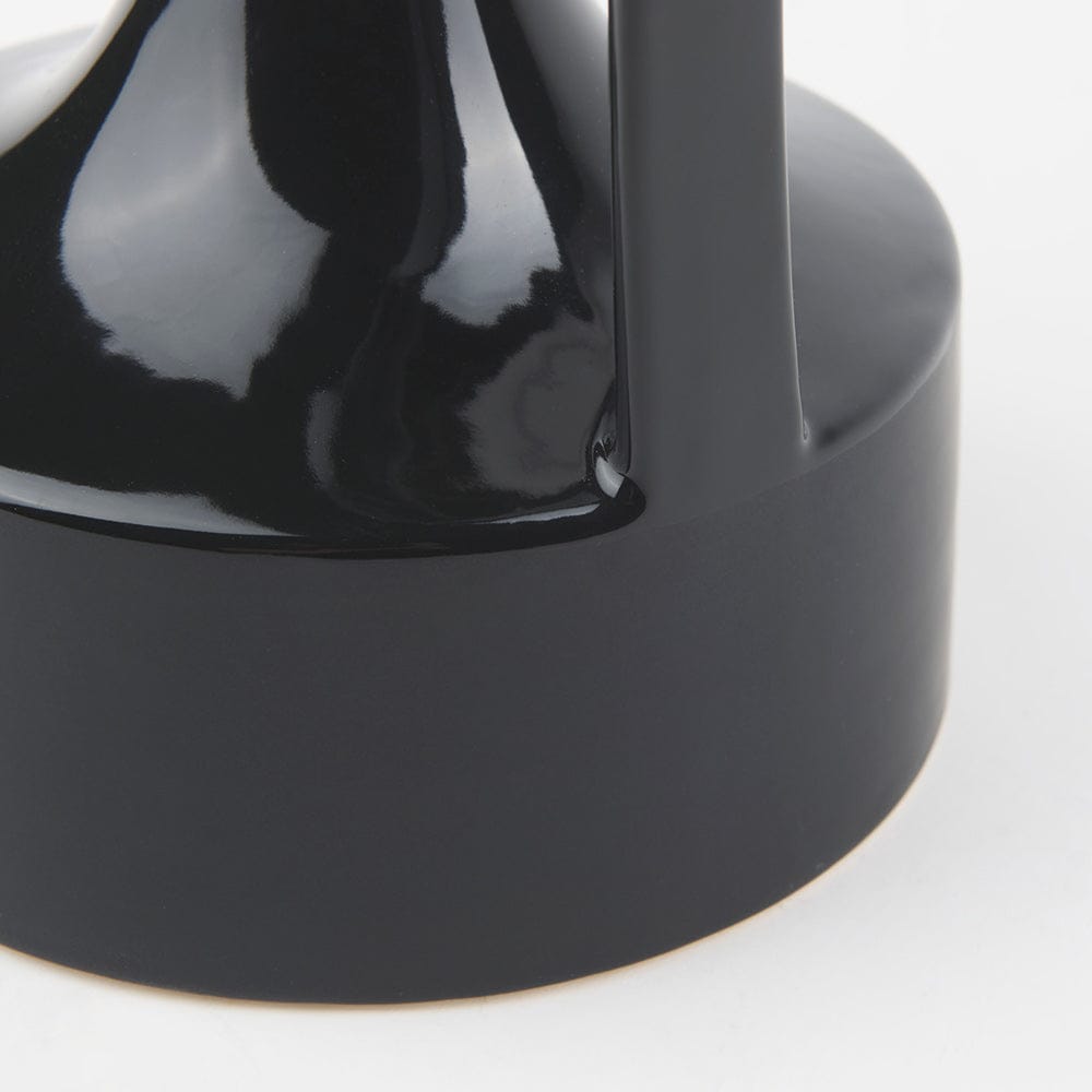 Mercana - Burton 11.6H Medium Glossy and Matte Black Ceramic Jug Vase - 69980 view 9