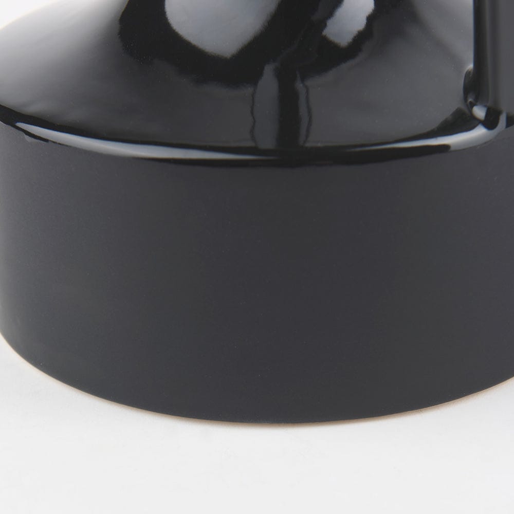 Mercana - Burton 11.6H Medium Glossy and Matte Black Ceramic Jug Vase - 69980 view 10