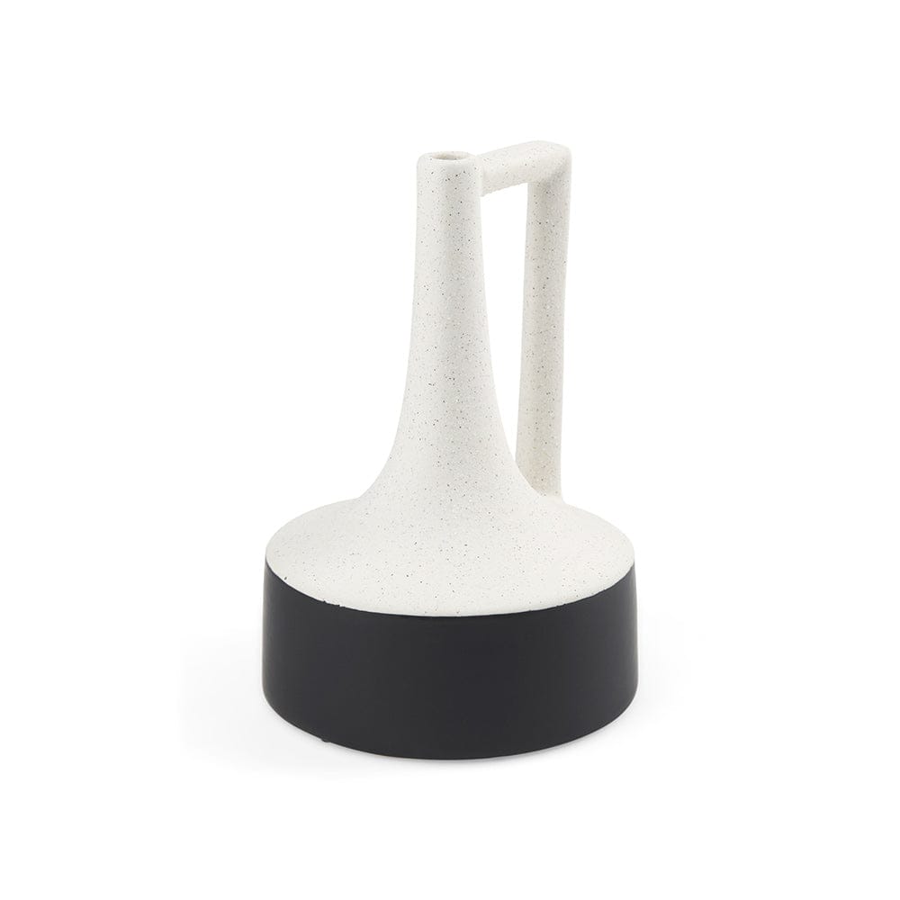 Mercana - Burton 11.6H Medium White and Black Ceramic Jug Vase - 69649 view 1