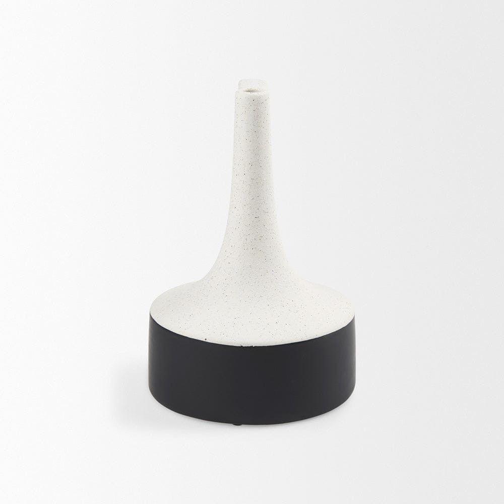 Mercana - Burton 11.6H Medium White and Black Ceramic Jug Vase - 69649 view 2