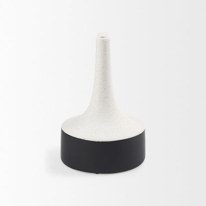 Mercana - Burton 11.6H Medium White and Black Ceramic Jug Vase - 69649 view 2