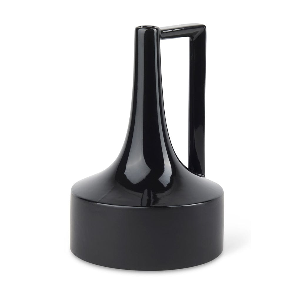 Mercana - Burton 13.1H Large Glossy and Matte Black Ceramic Jug Vase - 69981 view 1