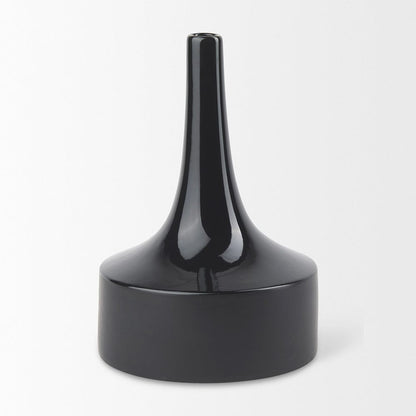 Mercana - Burton 13.1H Large Glossy and Matte Black Ceramic Jug Vase - 69981 view 3