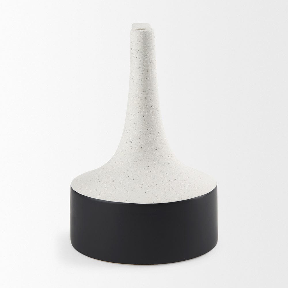 Mercana - Burton 13.1H Large White and Black Ceramic Jug Vase - 69650 view 2