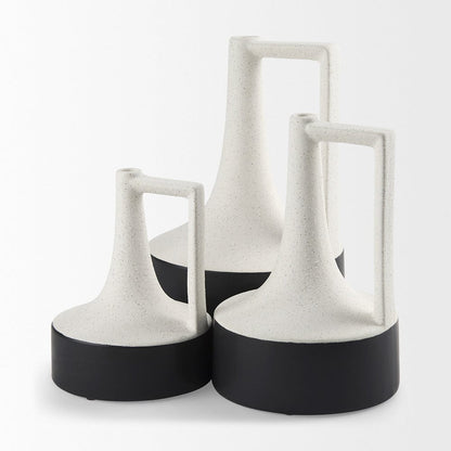 Mercana - Burton 13.1H Large White and Black Ceramic Jug Vase - 69650 view 11
