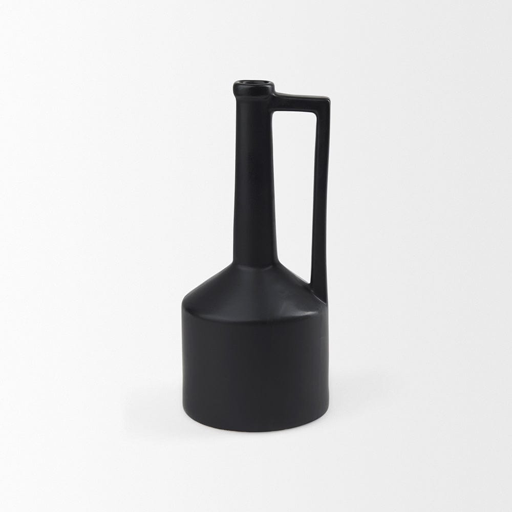 Mercana - Burton 14.2H Medium Matte Black Ceramic Jug Vase - 69986 view 3