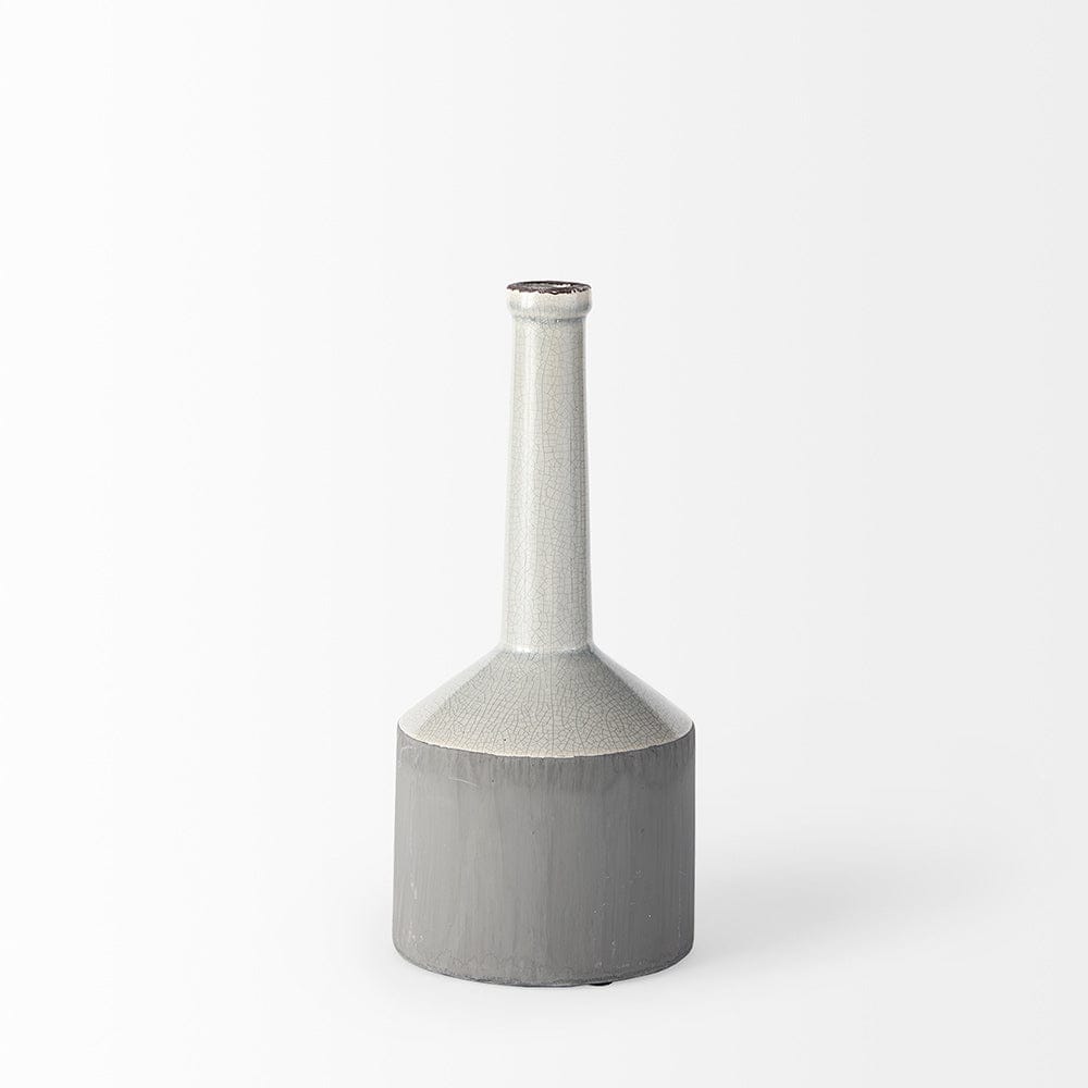Mercana - Burton 14.2H Medium Two Tone Gray Ceramic Jug Vase - 30951 view 2