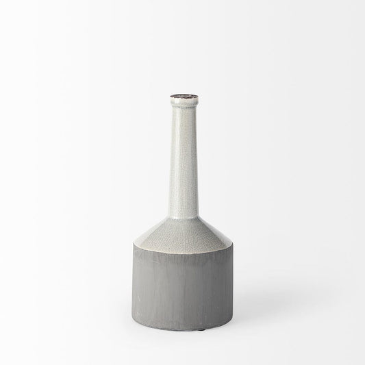 Mercana - Burton 14.2H Medium Two Tone Gray Ceramic Jug Vase - 30951 view 2