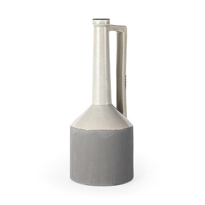 Mercana - Burton 16.7H Large Two Tone Gray Ceramic Jug Vase - 30952 view 1