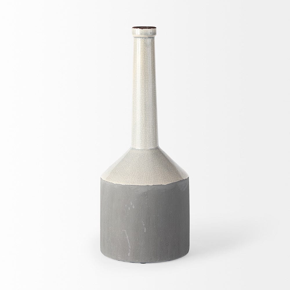 Mercana - Burton 16.7H Large Two Tone Gray Ceramic Jug Vase - 30952 view 2