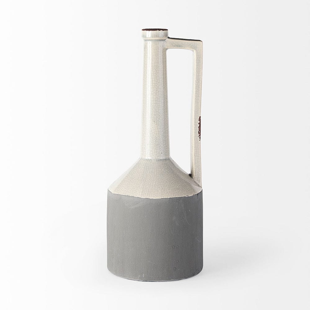 Mercana - Burton 16.7H Large Two Tone Gray Ceramic Jug Vase - 30952 view 4