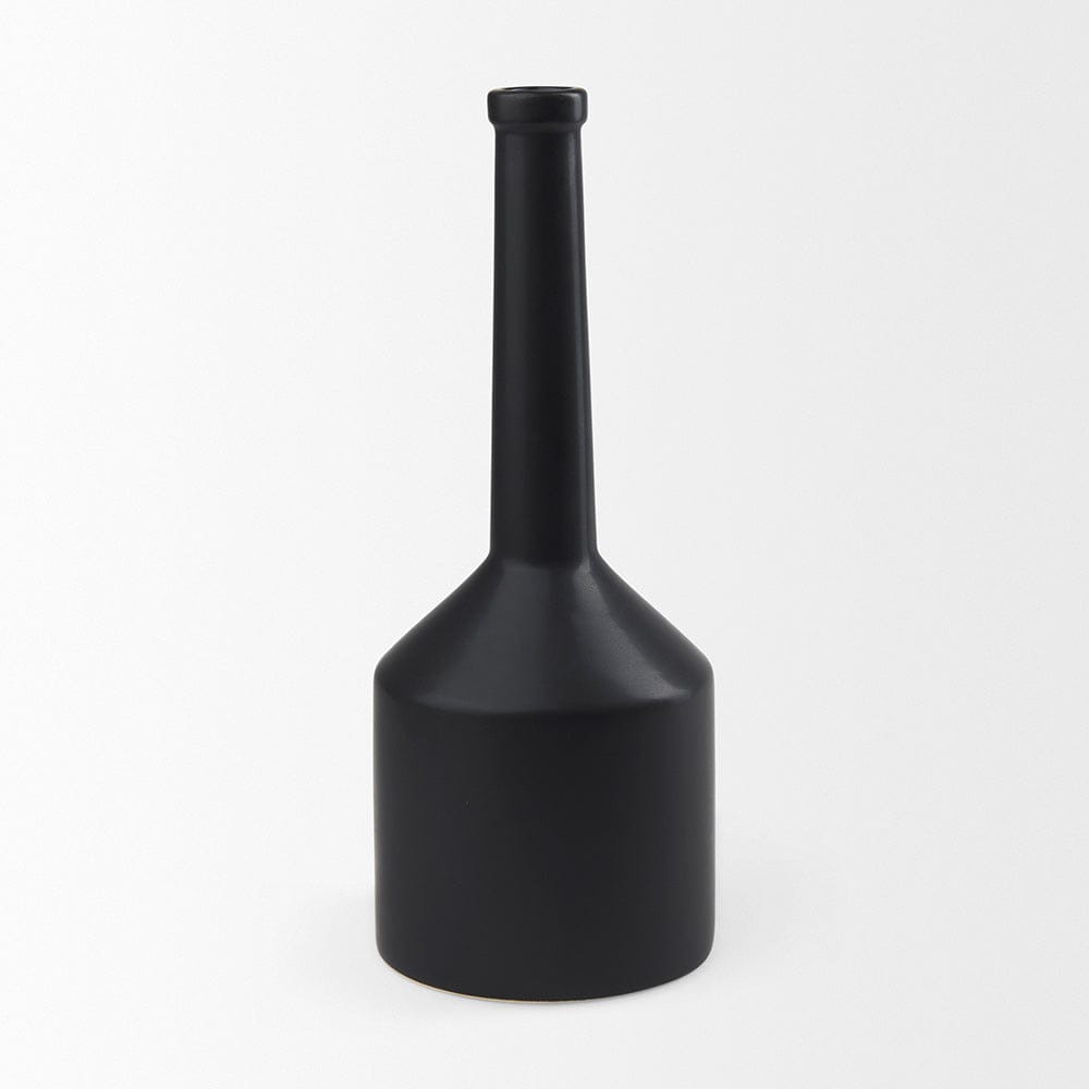 Mercana - Burton 17.1H Large Matte Black Ceramic Jug Vase - 69987 view 2