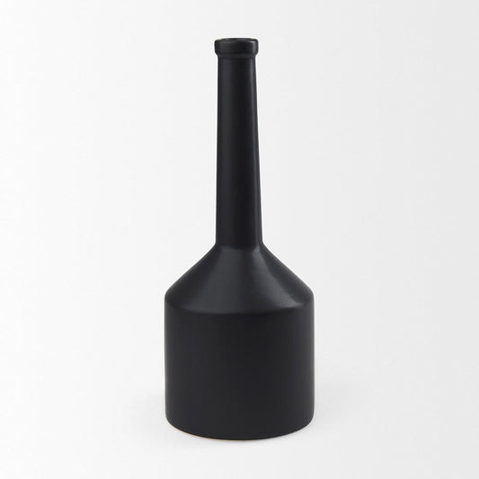 Mercana - Burton 17.1H Large Matte Black Ceramic Jug Vase - 69987 view 2