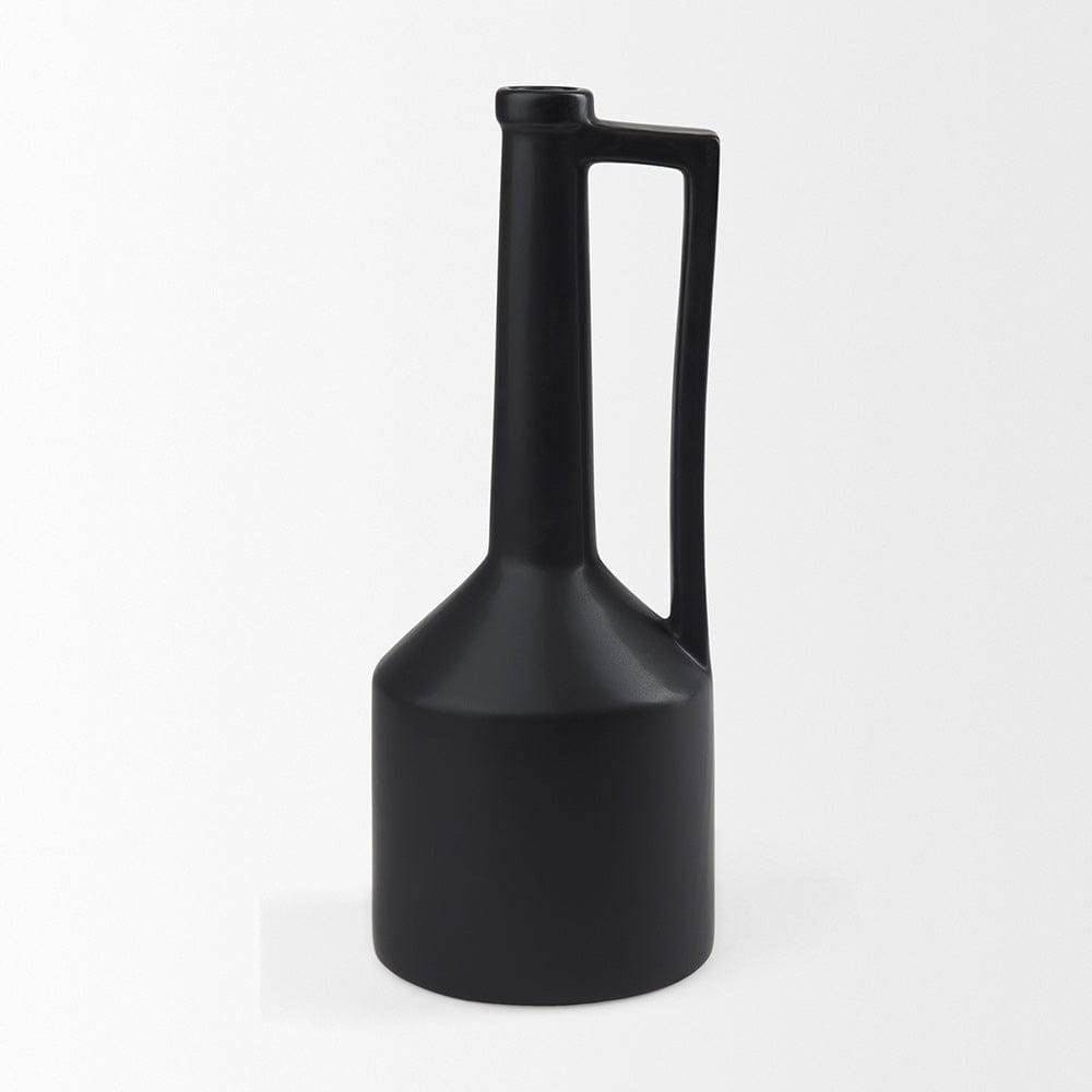 Mercana - Burton 17.1H Large Matte Black Ceramic Jug Vase - 69987 view 3
