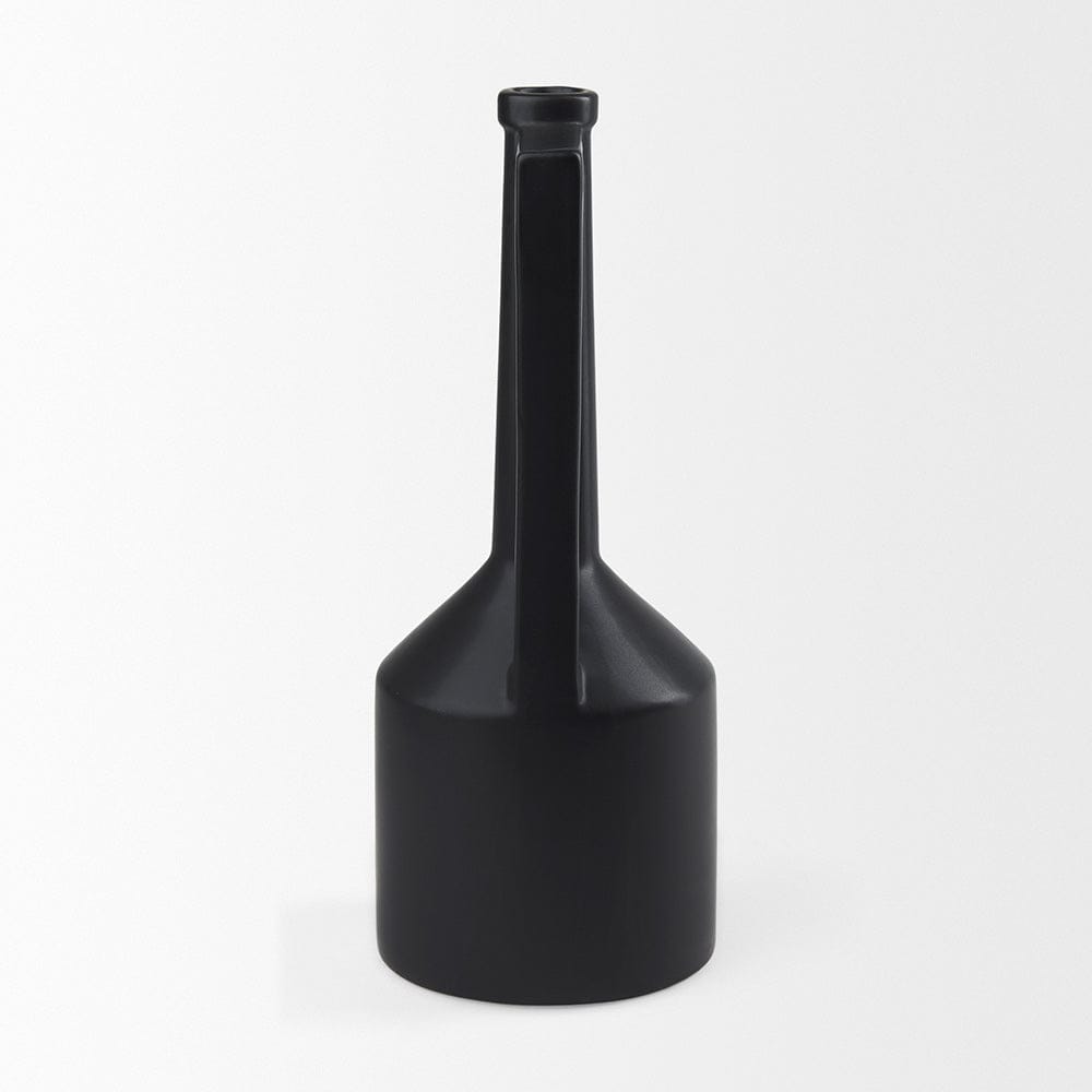 Mercana - Burton 17.1H Large Matte Black Ceramic Jug Vase - 69987 view 4