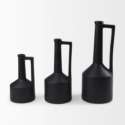 Mercana - Burton 17.1H Large Matte Black Ceramic Jug Vase - 69987 view 10