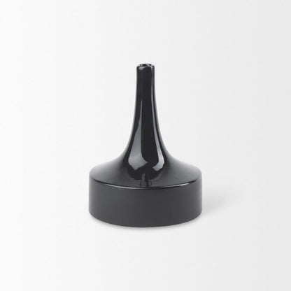 Mercana - Burton 8.3H Small Glossy and Matte Black Ceramic Jug Vase - 69979 view 2