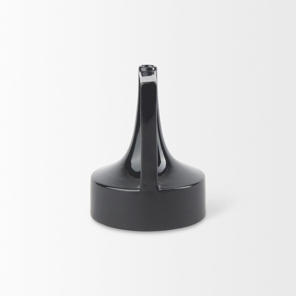 Mercana - Burton 8.3H Small Glossy and Matte Black Ceramic Jug Vase - 69979 view 4