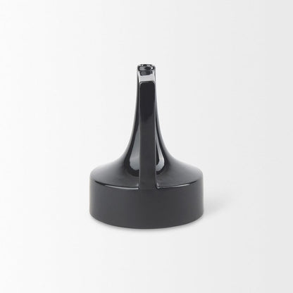 Mercana - Burton 8.3H Small Glossy and Matte Black Ceramic Jug Vase - 69979 view 4