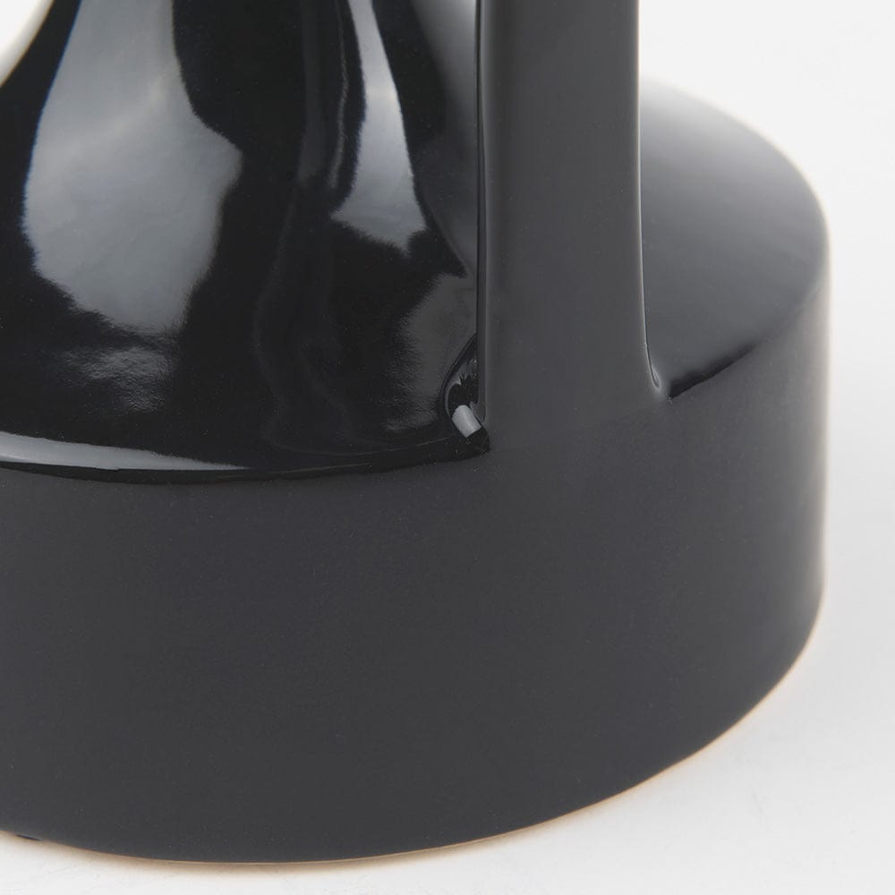 Mercana - Burton 8.3H Small Glossy and Matte Black Ceramic Jug Vase - 69979 view 9