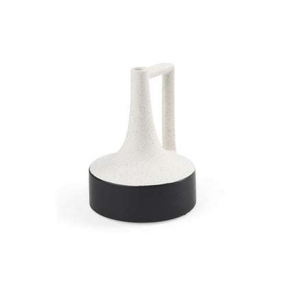 Mercana - Burton 8.3H Small White and Black Ceramic Jug Vase - 69648 view 1