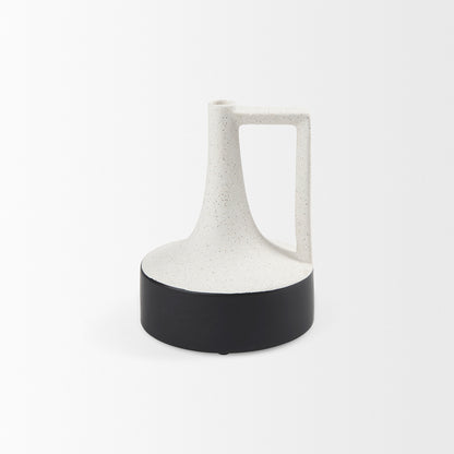 Mercana - Burton 8.3H Small White and Black Ceramic Jug Vase - 69648 view 2