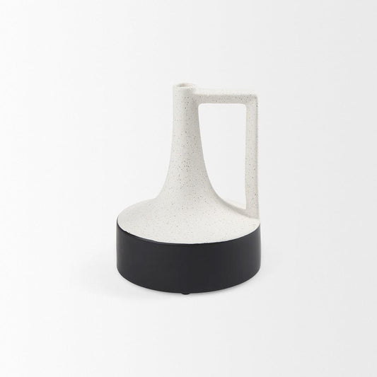 Mercana - Burton 8.3H Small White and Black Ceramic Jug Vase - 69648 view 2