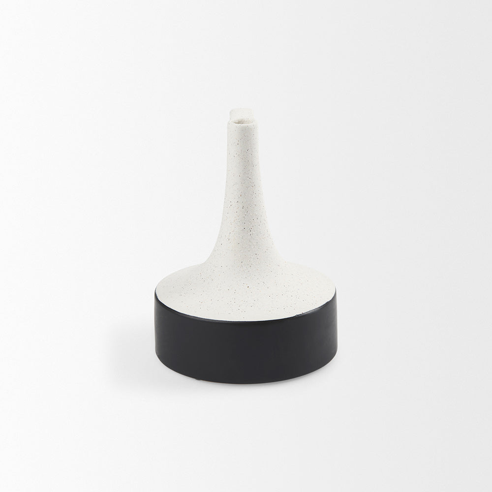 Mercana - Burton 8.3H Small White and Black Ceramic Jug Vase - 69648 view 3