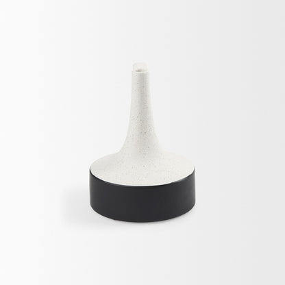 Mercana - Burton 8.3H Small White and Black Ceramic Jug Vase - 69648 view 3