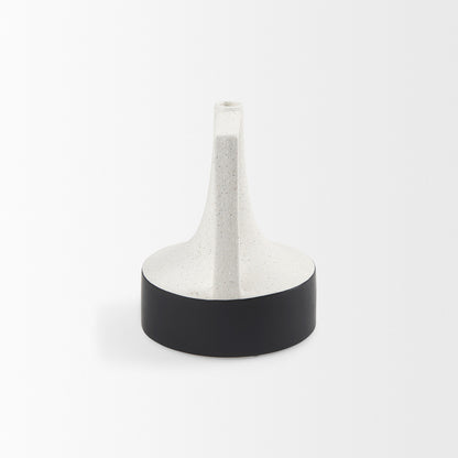 Mercana - Burton 8.3H Small White and Black Ceramic Jug Vase - 69648 view 4