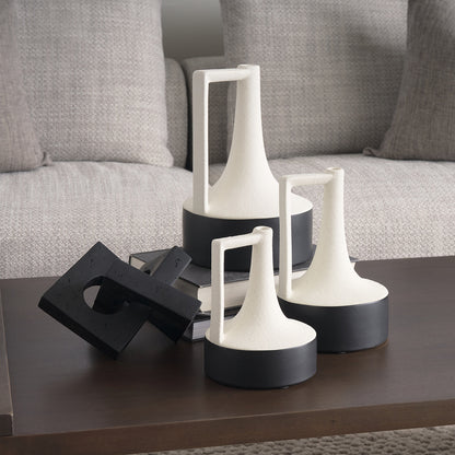 Mercana - Burton 8.3H Small White and Black Ceramic Jug Vase - 69648 view 13