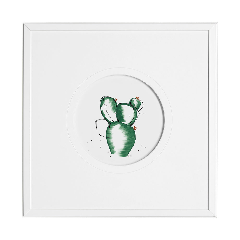 Mercana - Cactus II by Mercana Studio a Hand Embellished Textured Framed Art Print Matted under Glass - 13053 view 1