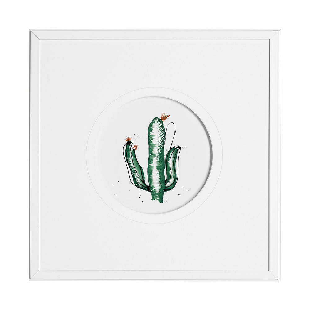 Mercana - Cactus IV by Mercana Studio a Hand Embellished Textured Framed Art Print Matted under Glass - 13055 view 1
