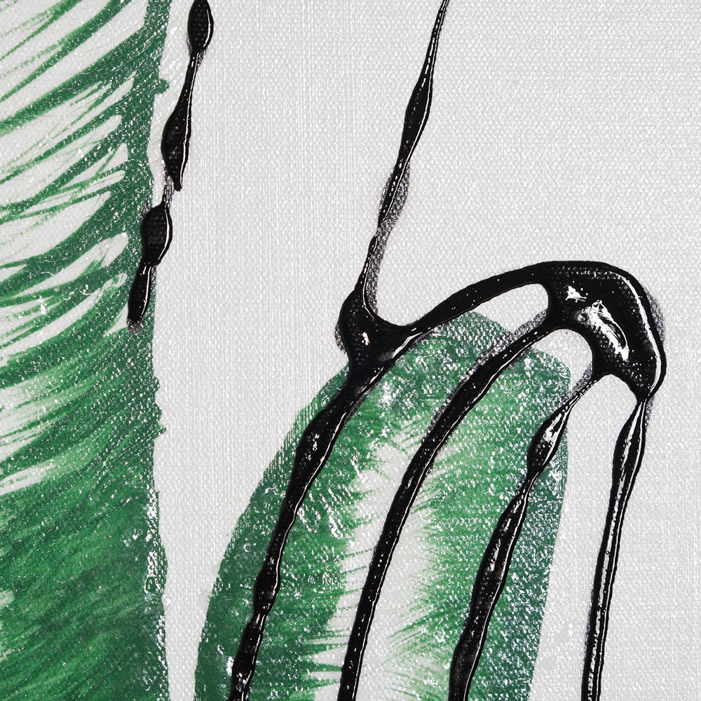 Mercana - Cactus IV by Mercana Studio a Hand Embellished Textured Framed Art Print Matted under Glass - 13055 view 3