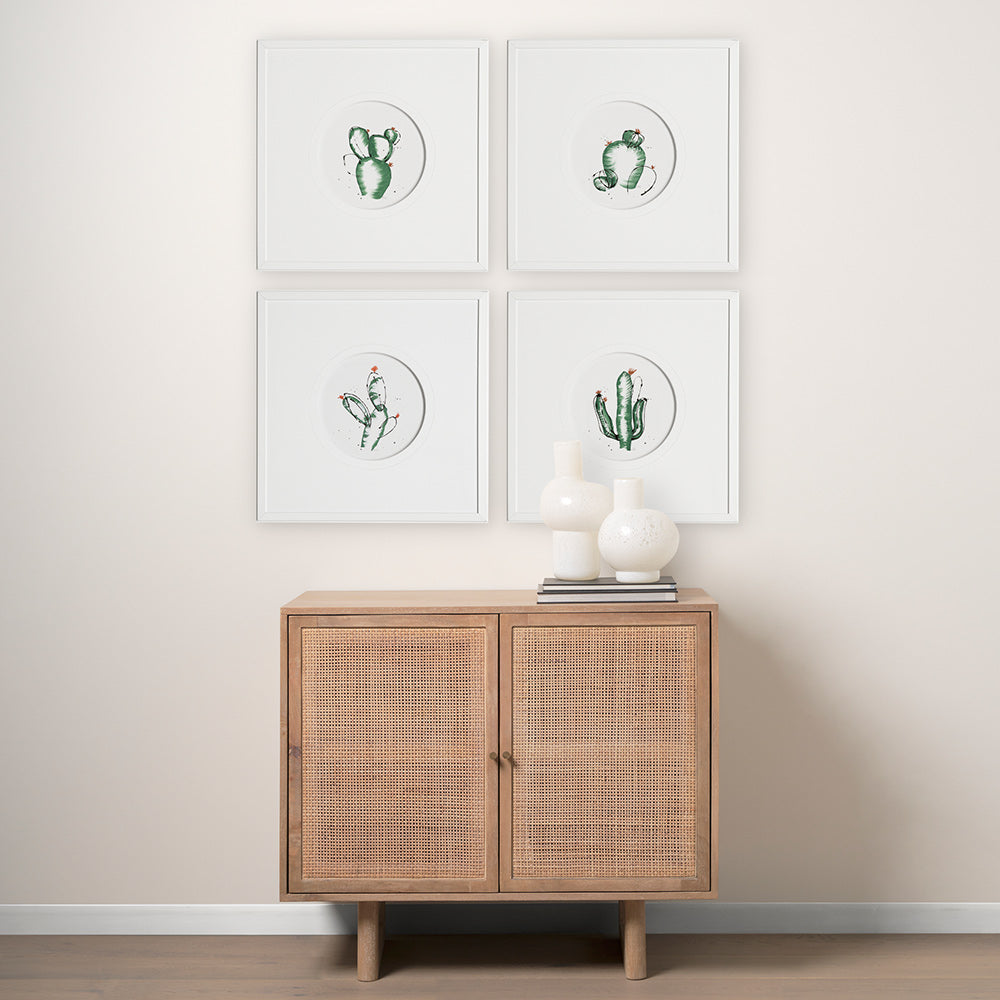 Mercana - Cactus IV by Mercana Studio a Hand Embellished Textured Framed Art Print Matted under Glass - 13055 view 4