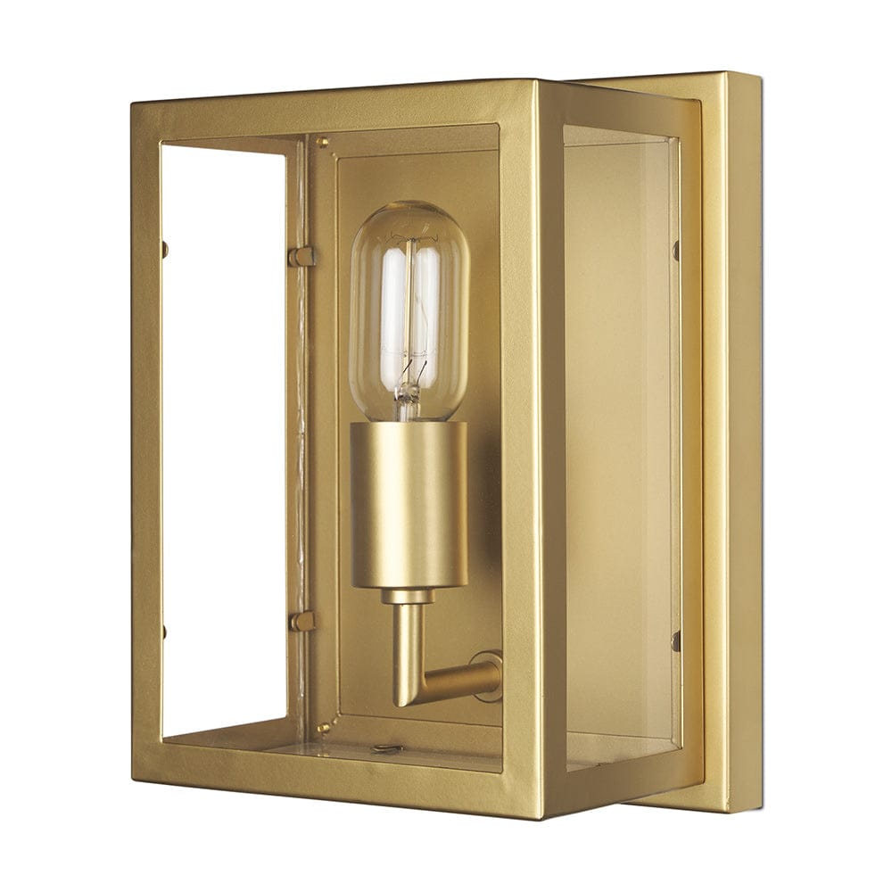 Mercana - Cairn Brushed Gold Metal w/ Glass 1-Light Wall Sconce - 70446_CLOSEOUT view 1