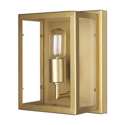 Mercana - Cairn Brushed Gold Metal w/ Glass 1-Light Wall Sconce - 70446_CLOSEOUT view 1