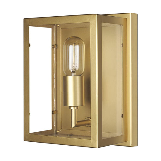 Mercana - Cairn Brushed Gold Metal w/ Glass 1-Light Wall Sconce - 70446_CLOSEOUT view 1