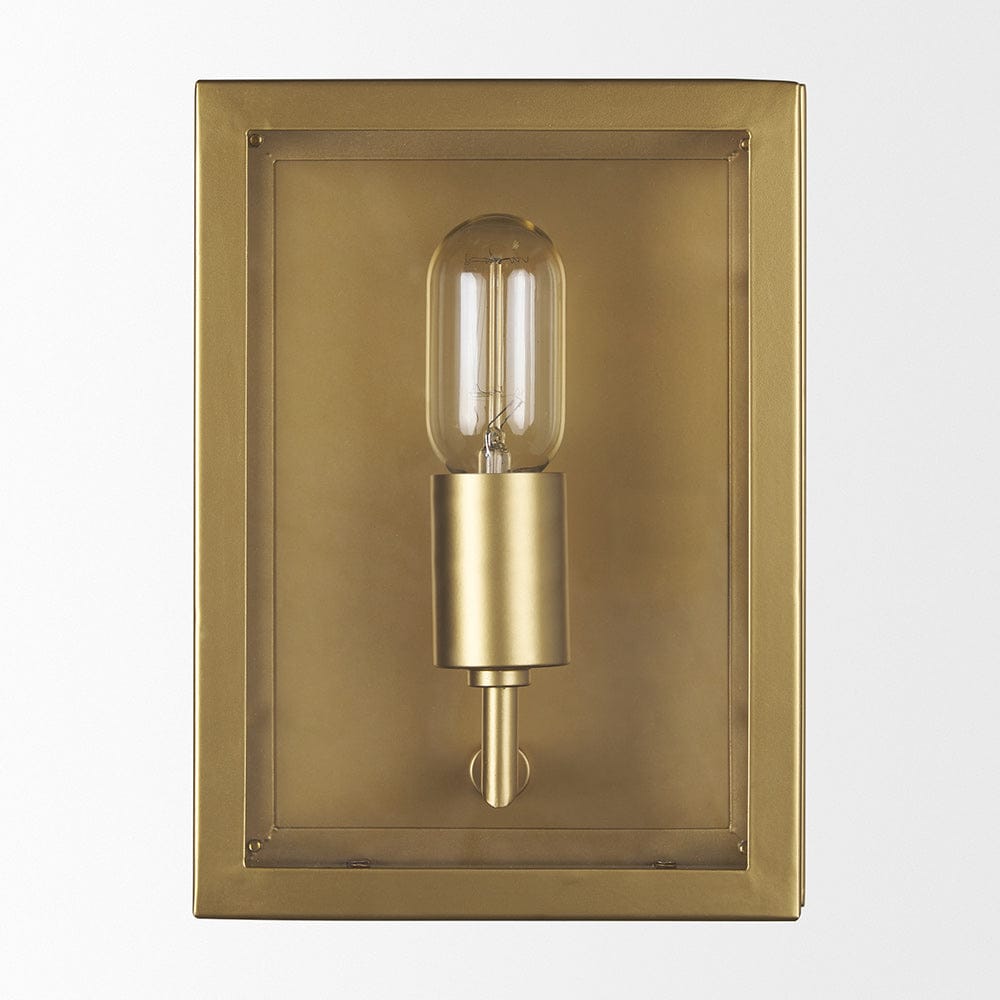 Mercana - Cairn Brushed Gold Metal w/ Glass 1-Light Wall Sconce - 70446_CLOSEOUT view 2