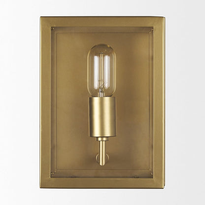 Mercana - Cairn Brushed Gold Metal w/ Glass 1-Light Wall Sconce - 70446_CLOSEOUT view 2