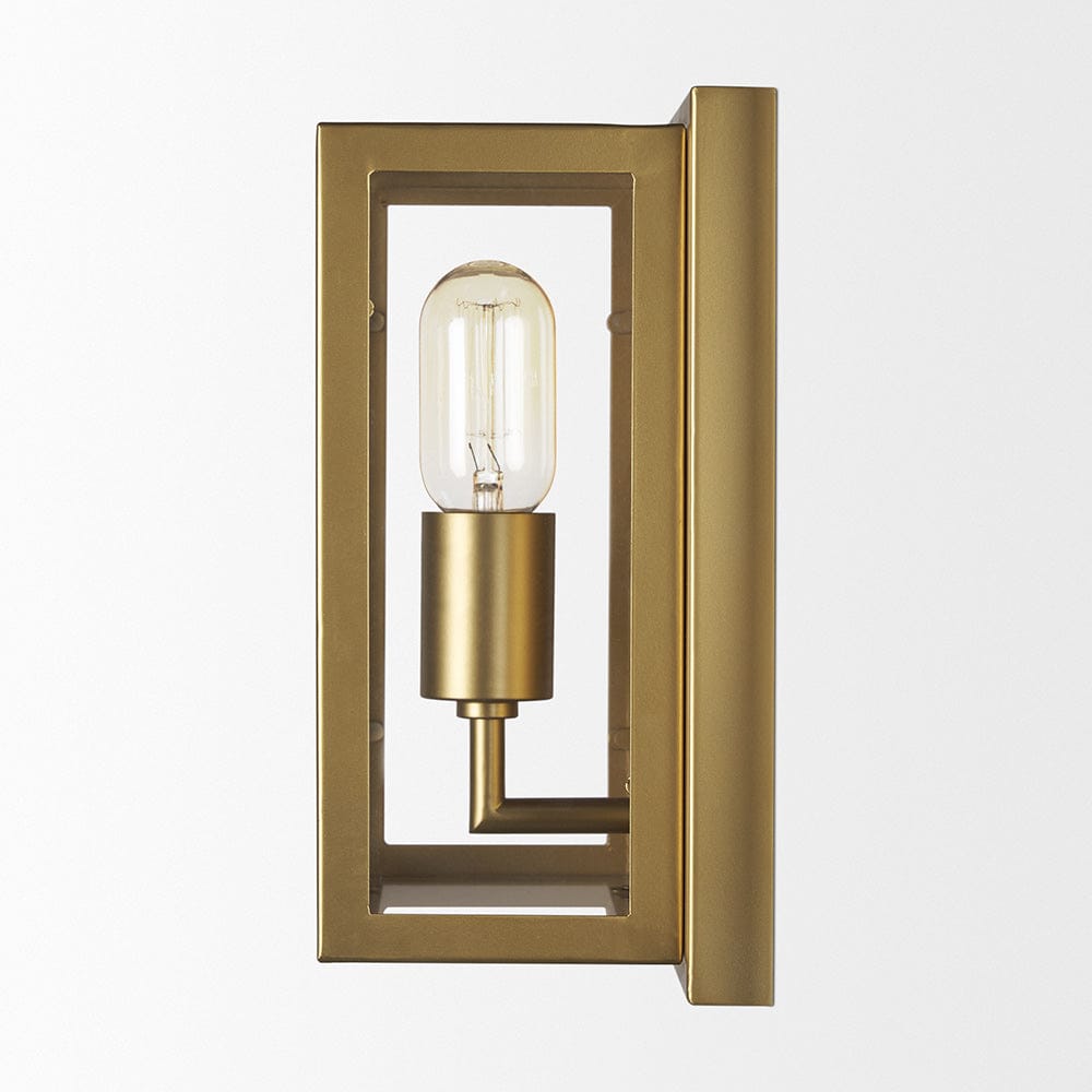 Mercana - Cairn Brushed Gold Metal w/ Glass 1-Light Wall Sconce - 70446_CLOSEOUT view 3