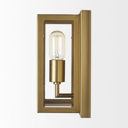 Mercana - Cairn Brushed Gold Metal w/ Glass 1-Light Wall Sconce - 70446_CLOSEOUT view 3