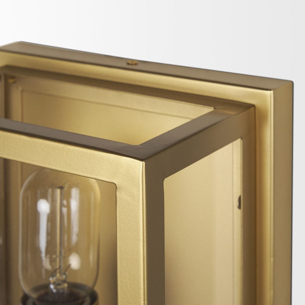Mercana - Cairn Brushed Gold Metal w/ Glass 1-Light Wall Sconce - 70446_CLOSEOUT view 4