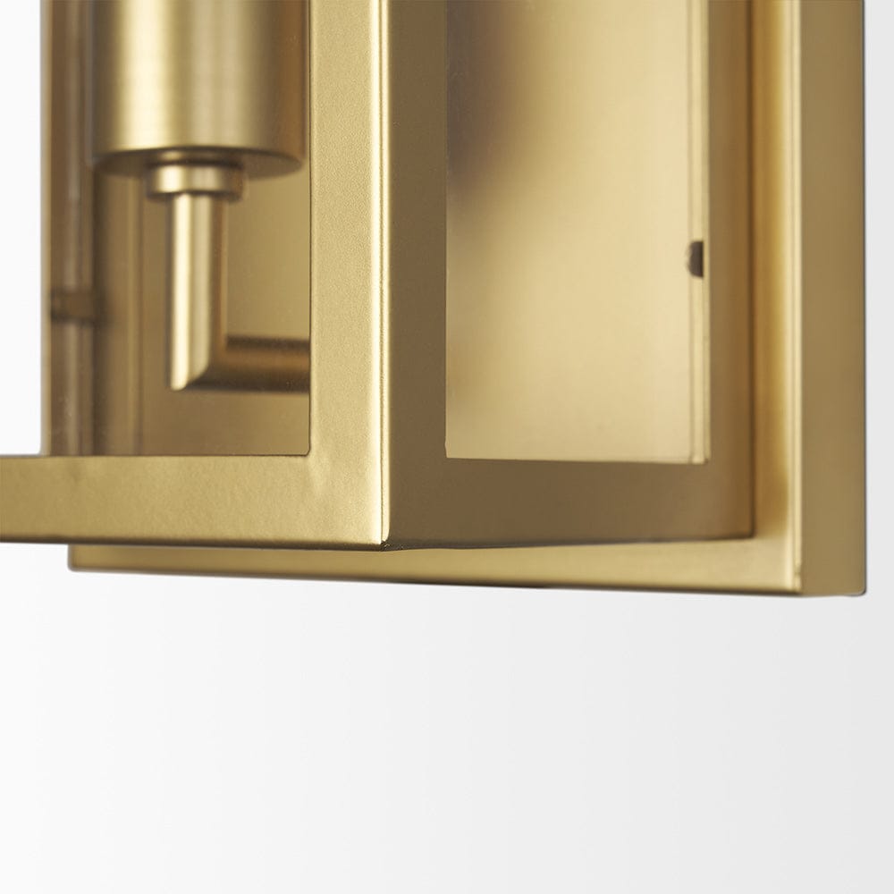 Mercana - Cairn Brushed Gold Metal w/ Glass 1-Light Wall Sconce - 70446_CLOSEOUT view 6