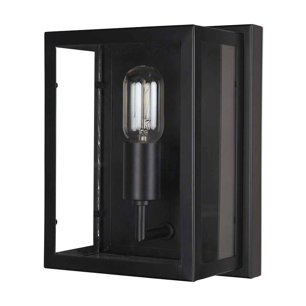 Mercana - Cairn Matte Black Metal w/ Glass 1-Light Wall Sconce - 70447_CLOSEOUT view 1