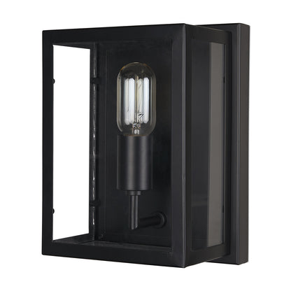 Mercana - Cairn Matte Black Metal w/ Glass 1-Light Wall Sconce - 70447_CLOSEOUT view 1