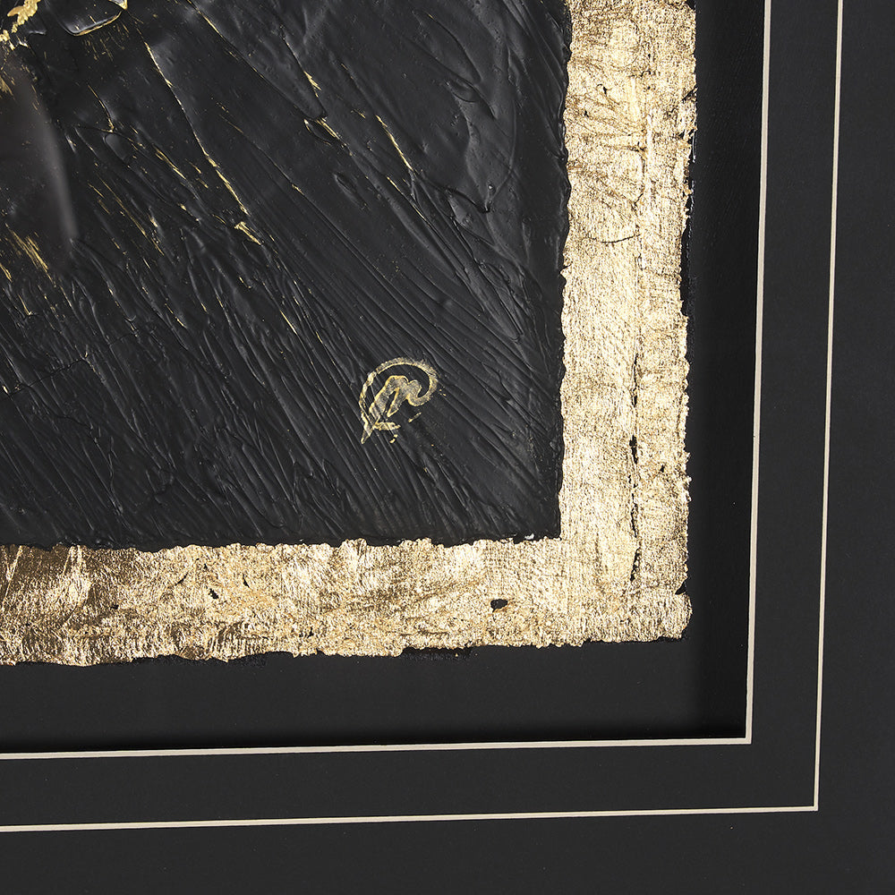 Mercana - Caldera Black by Studio M a handmade Original Framed Artwork under Glass - 15146 view 6