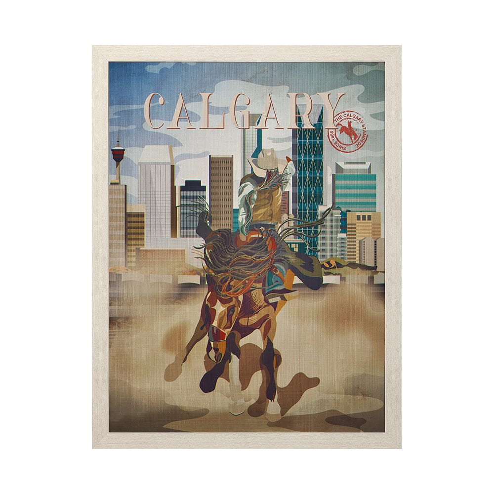 Mercana - Calgary Go Canada L by Mercana Studio a Hand Embellished Decograph Framed Art Print - 13694 view 1