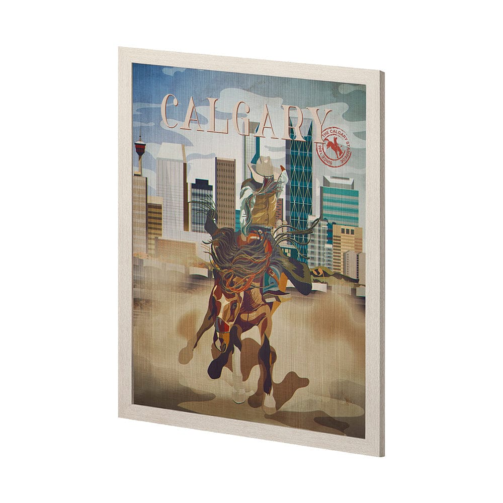 Mercana - Calgary Go Canada L by Mercana Studio a Hand Embellished Decograph Framed Art Print - 13694 view 2